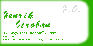 henrik otroban business card